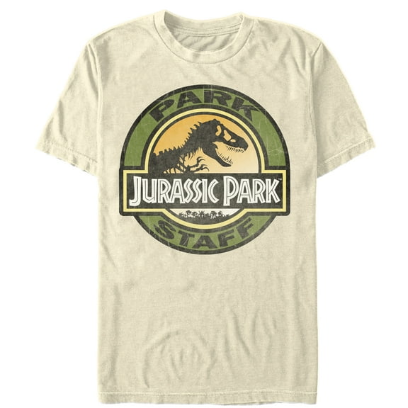 Men's Jurassic Park Park Staff T-shirt Large Sand