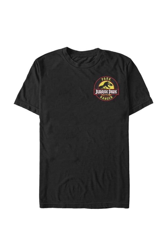 Men's Jurassic Park Ranger Logo Badge Graphic Tee Black Large