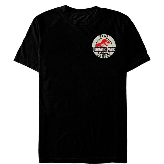 Men's Jurassic Park Ranger Logo Badge Graphic Tee Black Small