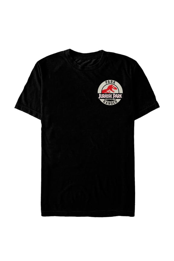 Men's Jurassic Park Ranger Logo Badge Graphic Tee Black X Large