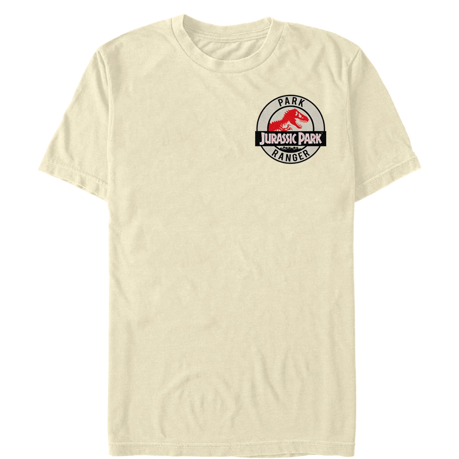 Men's Jurassic Park Ranger Logo Badge Graphic Tee Cream Large - Walmart.com