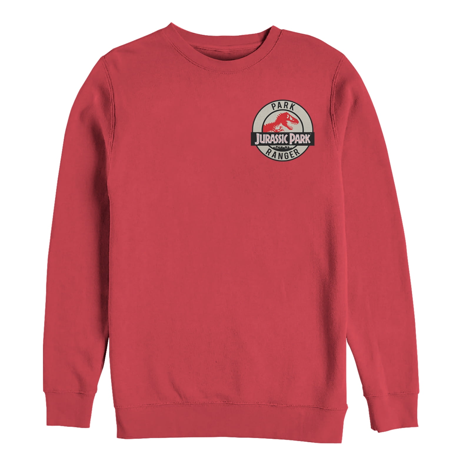 Men's Jurassic Park Ranger Logo Badge Sweatshirt Red Medium - Walmart.com