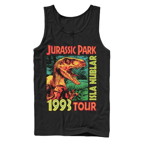 Men's Jurassic Park Raptor '9Isla Nublar Tour Tank Top Black X Large