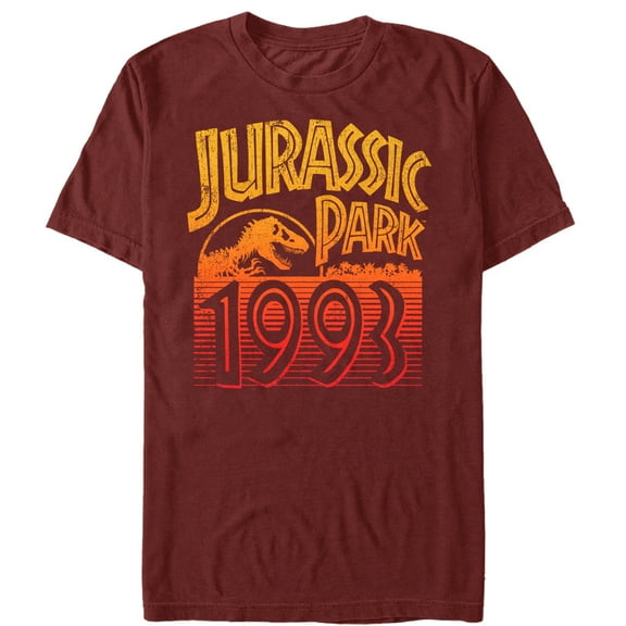 Men's Jurassic Park Retro 1993  Graphic Tee Cardinal 2X Large