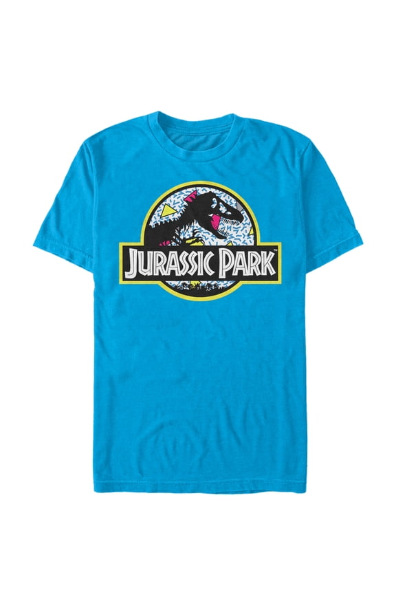 Men's Jurassic Park Retro Party Logo Graphic Tee Turquoise Small