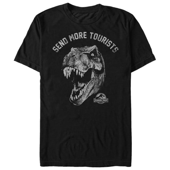 Men's Jurassic Park Send More Tourists Graphic Tee Black X Large