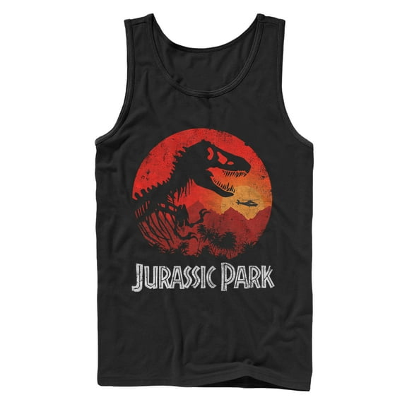 Men's Jurassic Park Skeleton Desert Logo Tank Top Black Small