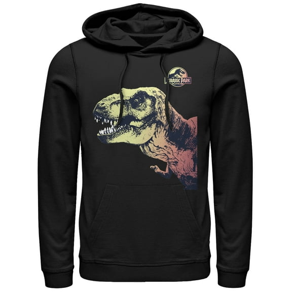 Men's Jurassic Park Sneaky T. Rex Pull Over Hoodie Black 2X Large