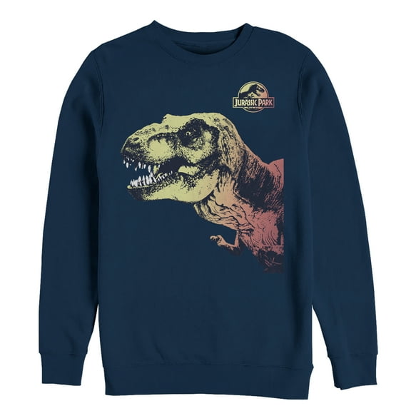 Men's Jurassic Park Sneaky T. Rex Sweatshirt Navy Blue X Large