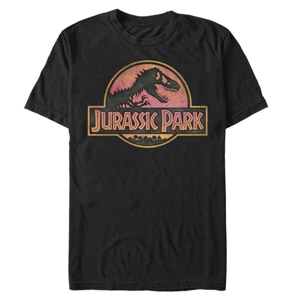 Men's Jurassic Park Sunrise Logo  Graphic Tee Black 3X Large