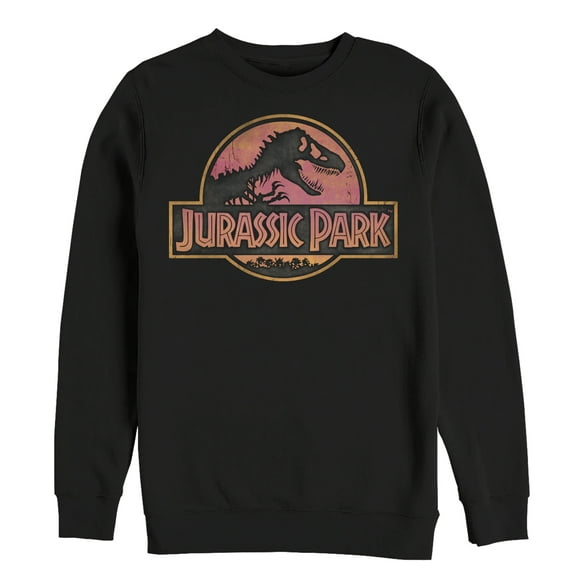 Men's Jurassic Park Sunrise Logo  Sweatshirt Black 2X Large