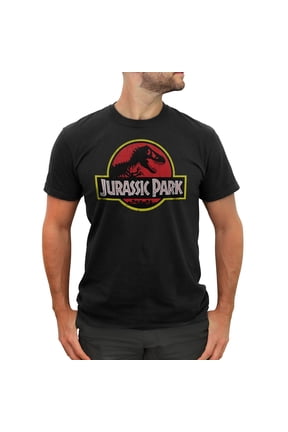Men's Jurassic Park T Rex Logo Graphic Tee Black Large