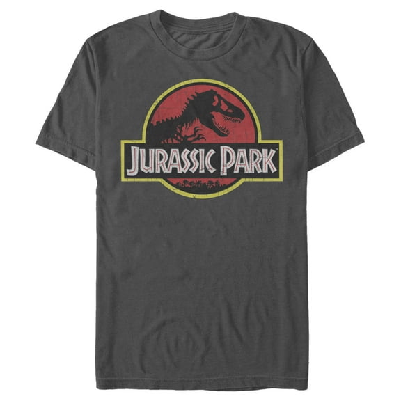 Men's Jurassic Park T Rex Logo Graphic Tee Charcoal 2X Large