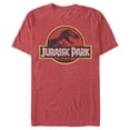 thumbnail image 1 of Men's Jurassic Park T Rex Logo Graphic Tee Red Heather 3X Large, 1 of 4