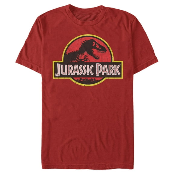 Men's Jurassic Park T Rex Logo Graphic Tee Red Medium