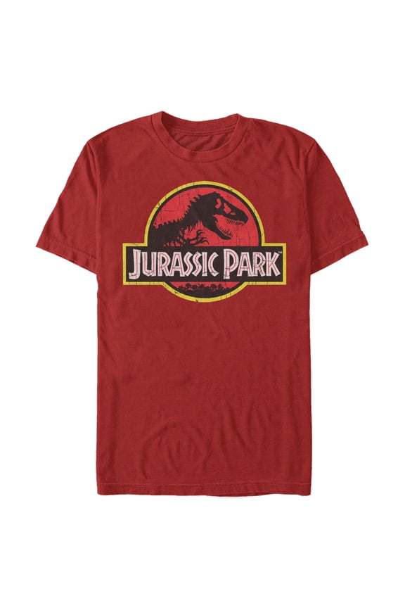 Men's Jurassic Park T Rex Logo Graphic Tee Red Medium