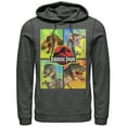 thumbnail image 1 of Men's Jurassic Park T. Rex and Velociraptor  Pull Over Hoodie Charcoal Heather Medium, 1 of 3