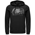 thumbnail image 1 of Men's Jurassic Park T. Rex in Rearview Mirror Pull Over Hoodie Black Large, 1 of 3