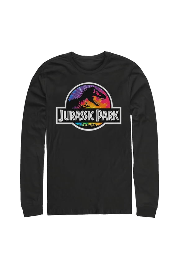 Men's Jurassic Park Tie Dye Logo Long Sleeve Shirt