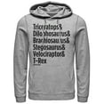 thumbnail image 1 of Men's Jurassic Park Triceratops and Dilophosaurus  Pull Over Hoodie Athletic Heather 3X Large, 1 of 3