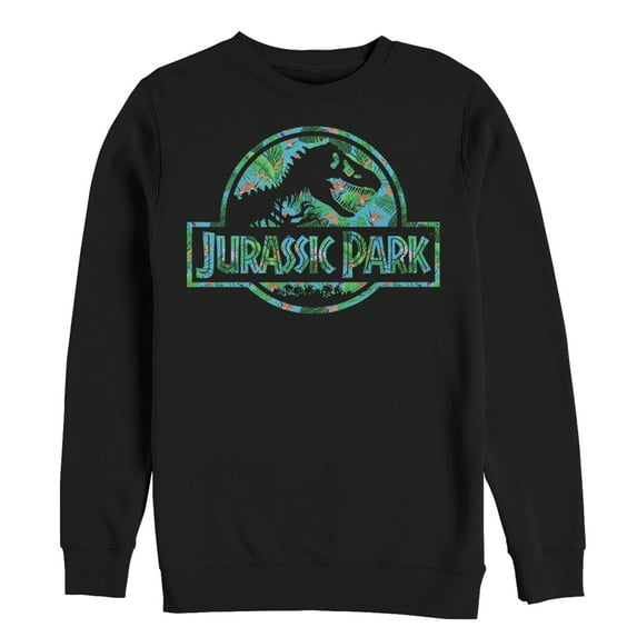 Men's Jurassic Park Floral T Rex Logo  Sweatshirt Black Medium