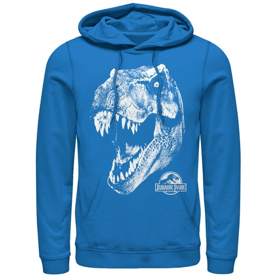 Men's Jurassic Park Tyrannosaurus Rex Pull Over Hoodie Royal Blue X Large