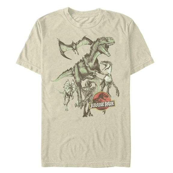 Men's Jurassic Park Vintage Dinosaur Stampede  Graphic T-Shirt