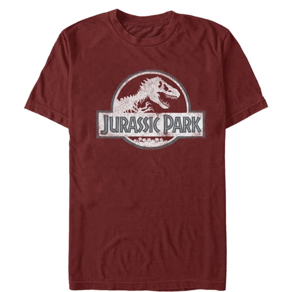 Men's Jurassic Park Vintage Logo  Graphic Tee Cardinal 2X Large