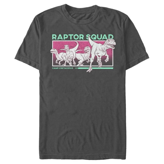 Men's Jurassic World: Camp Cretaceous Raptor Squad Frame Graphic Tee Charcoal 3X Large