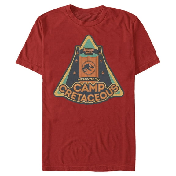 Men's Jurassic World: Camp Cretaceous Welcome Gate  Graphic Tee Red X Large