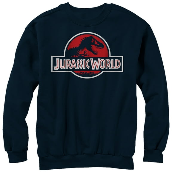Men's Jurassic World Classic T Rex Logo Sweatshirt Navy Blue Small