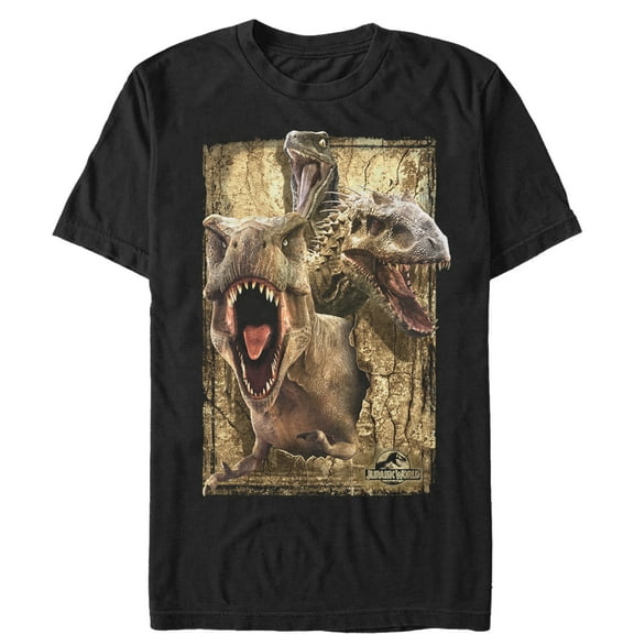 Men's Jurassic World Dinosaur Collage  Graphic Tee Black Medium