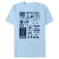 thumbnail image 1 of Men's Jurassic World: Dominion Beware Dinosaur Message Collage  Graphic Tee Light Blue 2X Large, 1 of 4