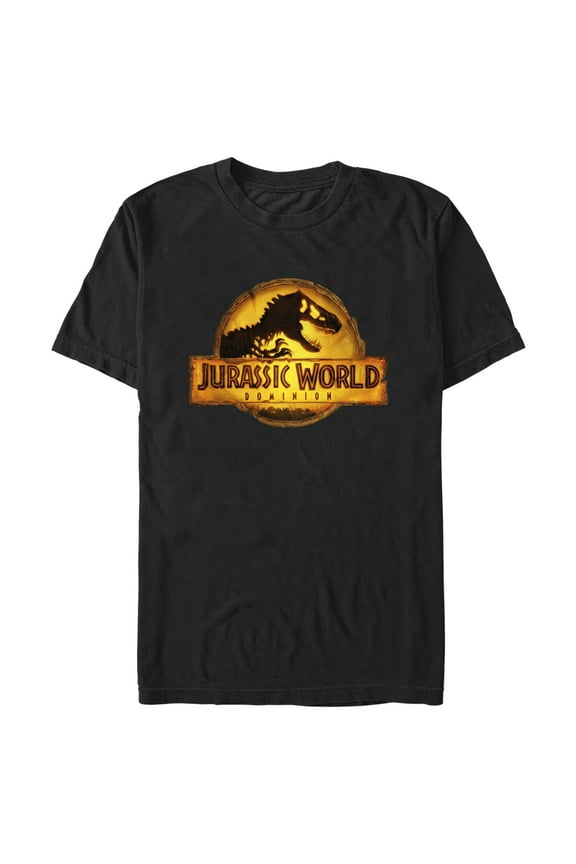 Men's Jurassic World: Dominion Glowing Dinosaur Logo Graphic Tee Black 2X Large