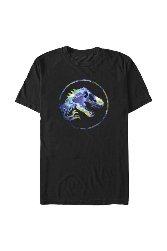 Men's Jurassic World Earth Day T. Rex Logo Graphic Tee Black Medium