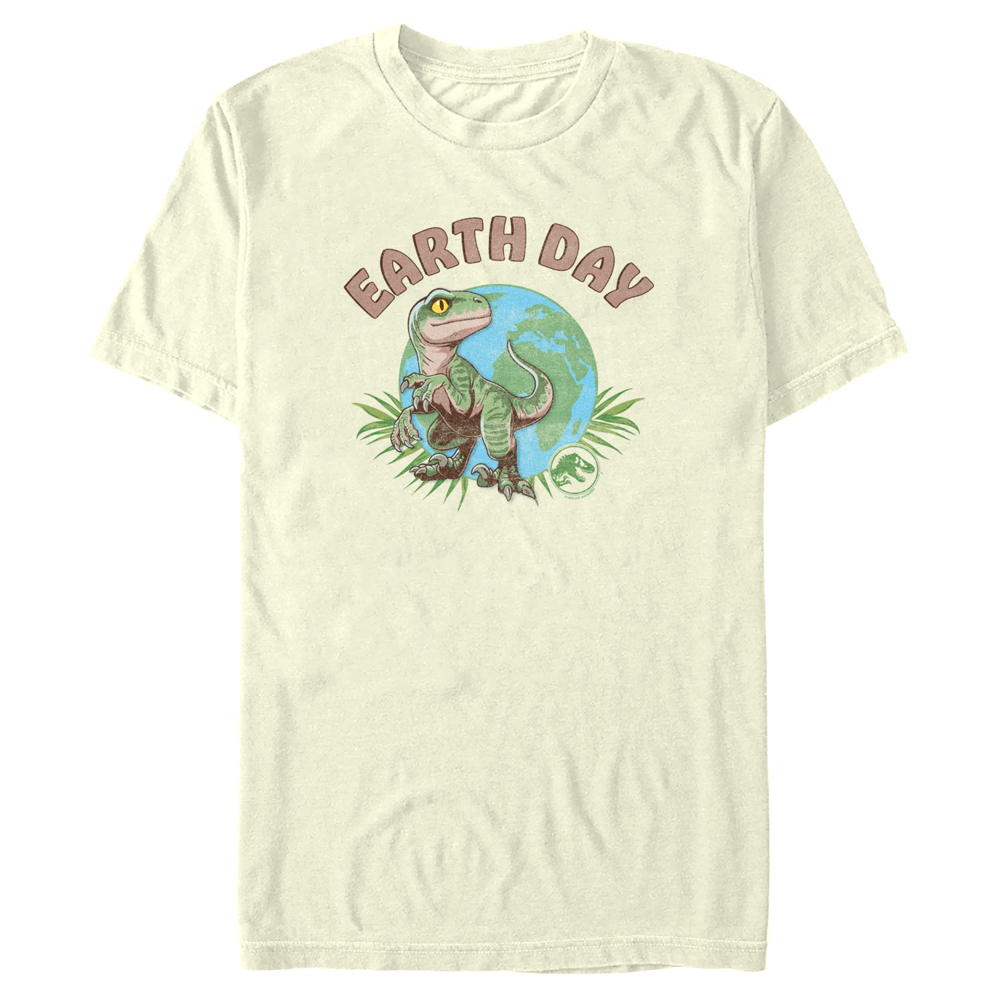 Men's Jurassic World Earth Day Velociraptor Graphic Tee Beige 3X Large ...