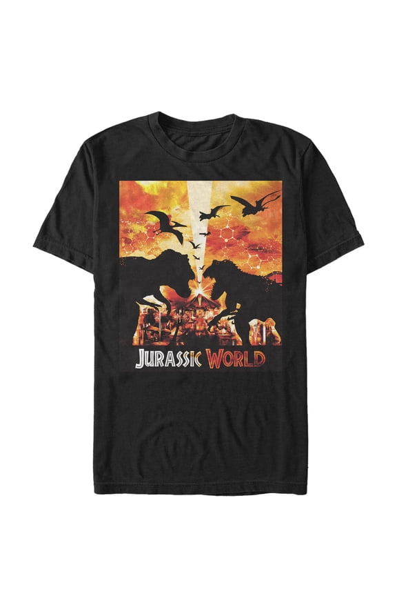 Men's Jurassic World Epic Showdown Graphic Tee Black Large