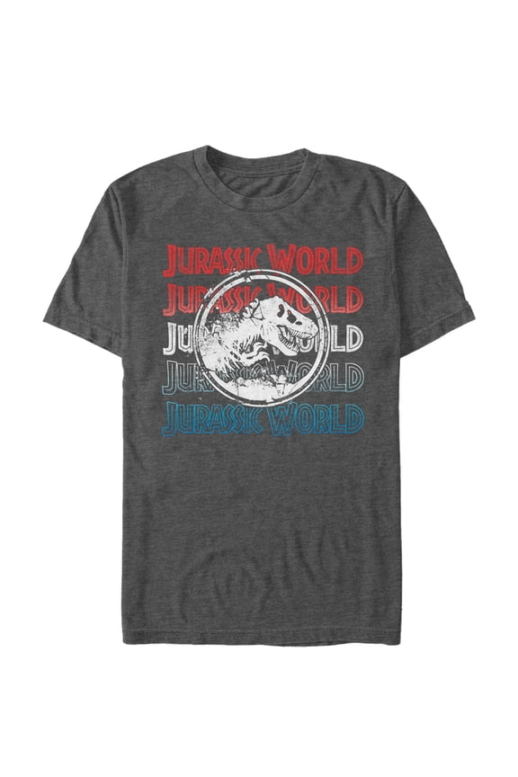 Men's Jurassic World: Fallen Kingdom 4th of July Logo Graphic Tee Charcoal Heather Medium