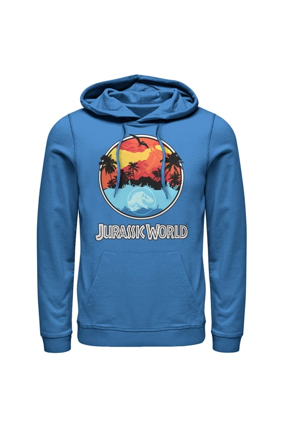 Men's Jurassic World: Fallen Kingdom Apocalypse Logo Pull Over Hoodie Royal Blue 2X Large