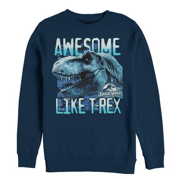 Men's Jurassic World: Fallen Kingdom Awesome T.Rex Sweatshirt Navy Blue Medium