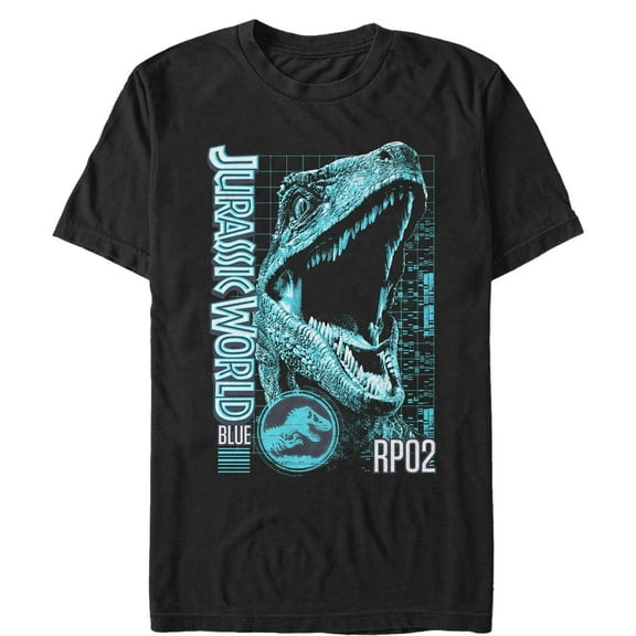 Men's Jurassic World: Fallen Kingdom Blue Portrait Graphic Tee Black Medium