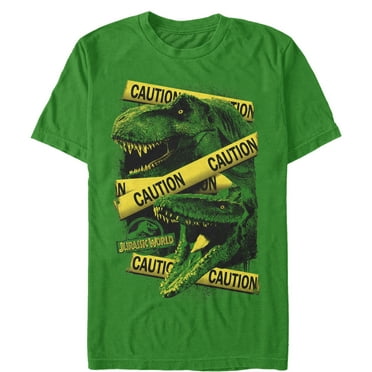 Men's Jurassic World: Fallen Kingdom Caution Tape  Graphic Tee Kelly Green Medium