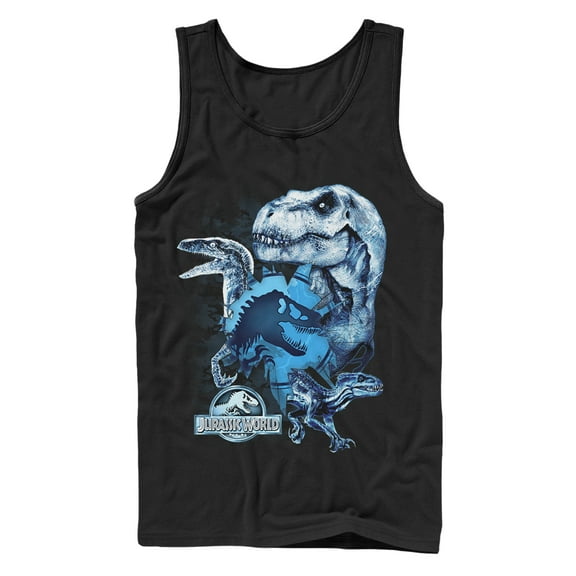 Men's Jurassic World: Fallen Kingdom Dinosaur Frost  Tank Top Black Large
