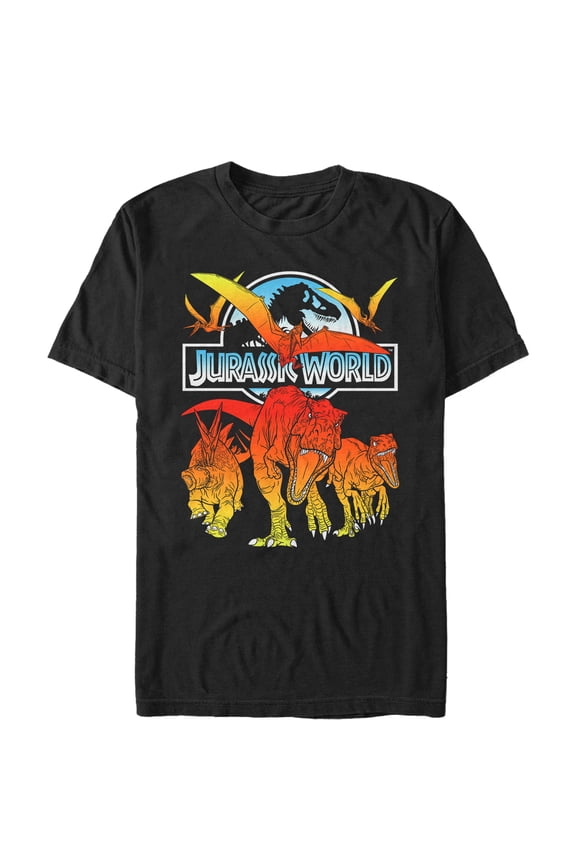Men's Jurassic World: Fallen Kingdom Fire Dinosaurs Graphic Tee Black Medium