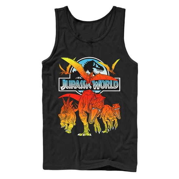 Men's Jurassic World: Fallen Kingdom Fire Dinosaurs Tank Top Black 2X Large