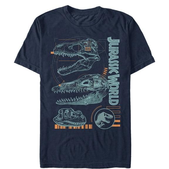 Men's Jurassic World: Fallen Kingdom Fossil Skulls  Graphic Tee Navy Blue Large