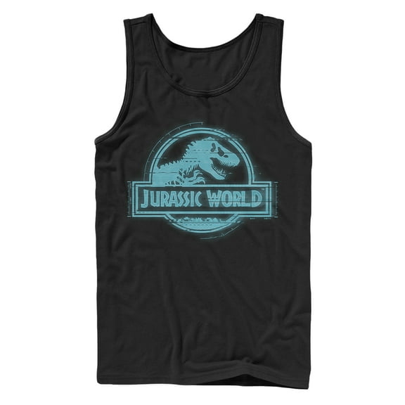 Men's Jurassic World: Fallen Kingdom Glitch Logo  Tank Top Black Small