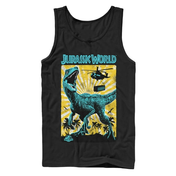 Men's Jurassic World: Fallen Kingdom Helicopter Capture Tank Top Black Large