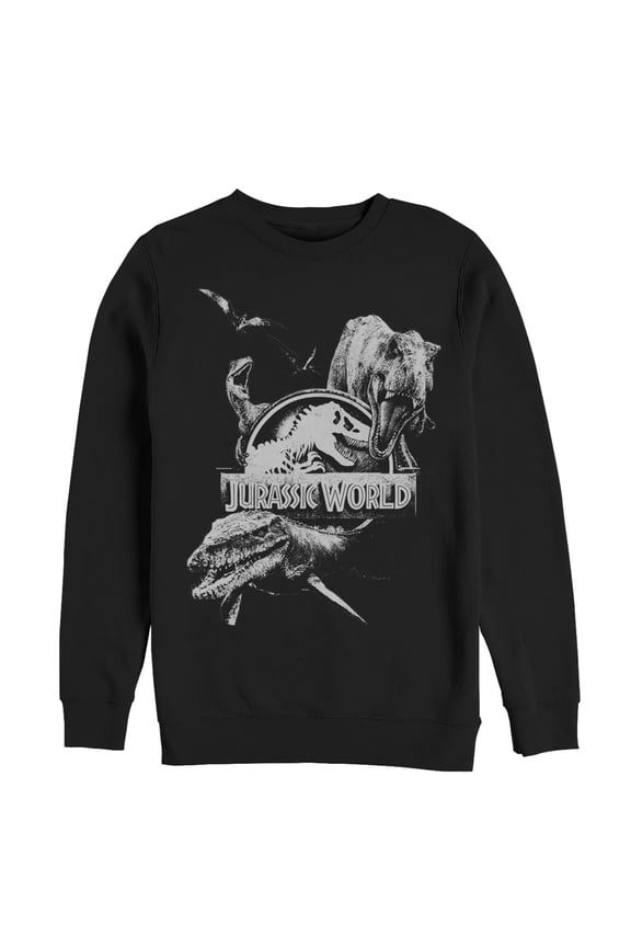Men's Jurassic World: Fallen Kingdom Logo Attack Sweatshirt Black Medium