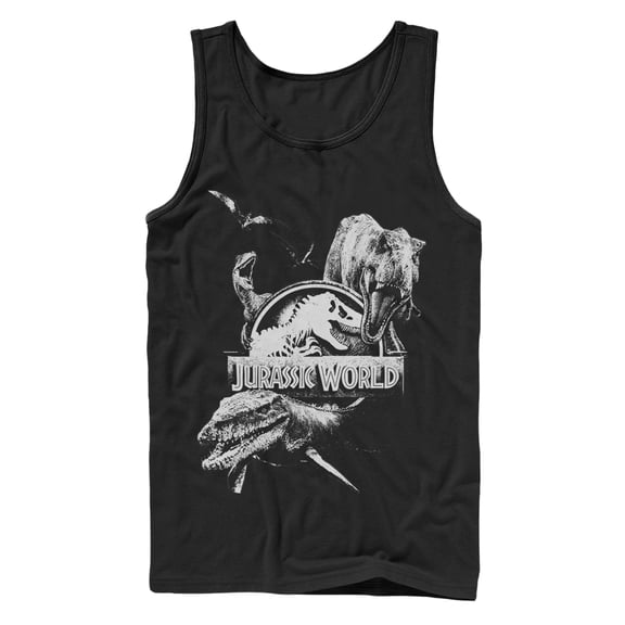 Men's Jurassic World: Fallen Kingdom Logo Attack Tank Top Black Small